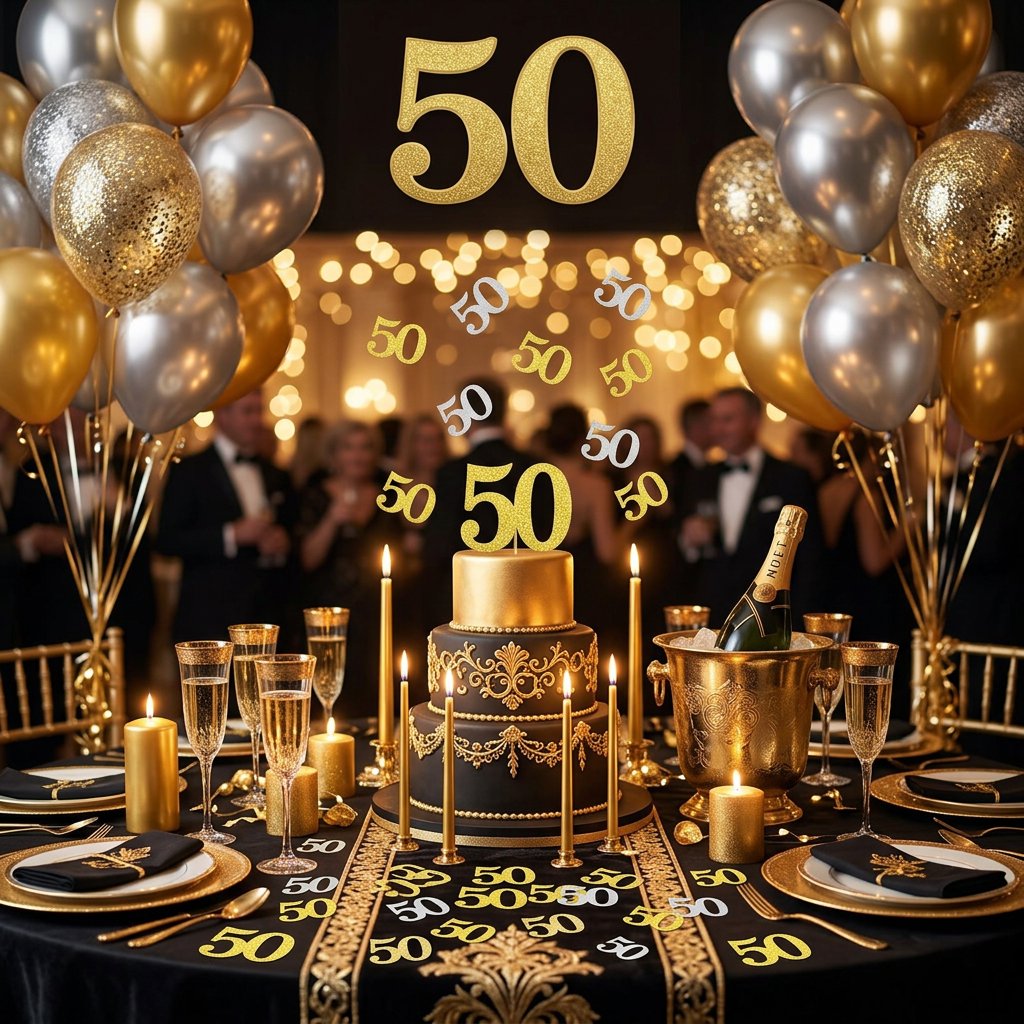 120Pcs 50th Birthday Confetti  - đánh giá và giá Table Number Gold