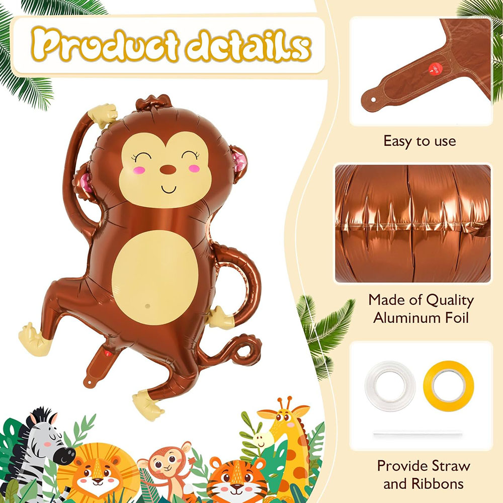 6Pcs Jungle Wild Animal Foil B - đánh giá và giá Wedding Zoo
